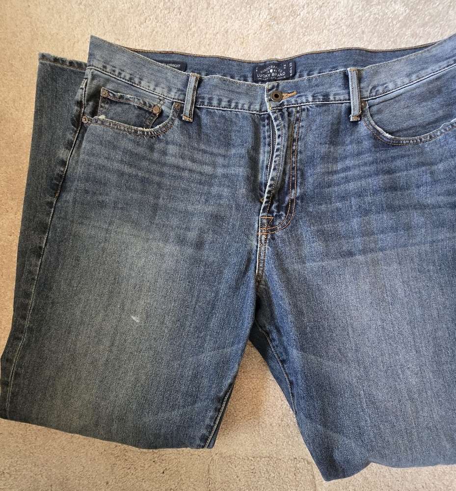 Lucky Brand Blue Relaxed Jeans with Distressed Look